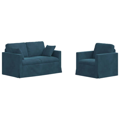 Bankstel 2 st Blauw Fluweel