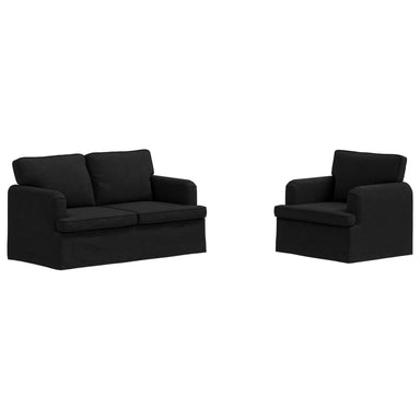 Bankstel 2 st Zwart Stof