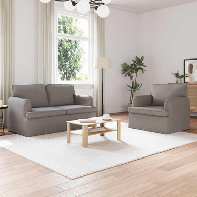 Bankstel 2 st Taupe Stof