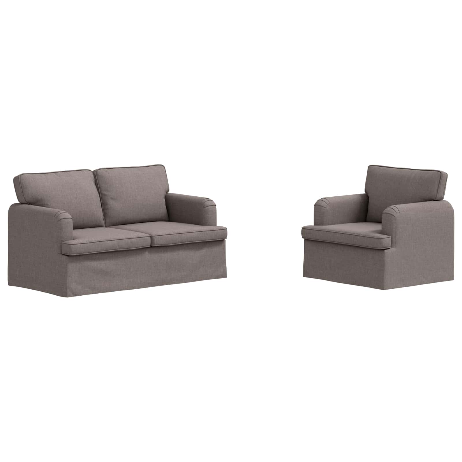 Bankstel 2 st Taupe Stof
