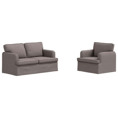 Bankstel 2 st Taupe Stof