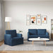 Bankstel 2 st Blauw Stof
