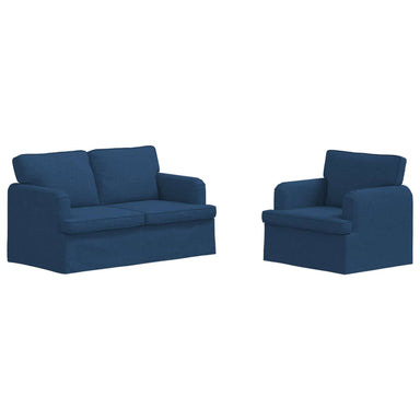 Bankstel 2 st Blauw Stof