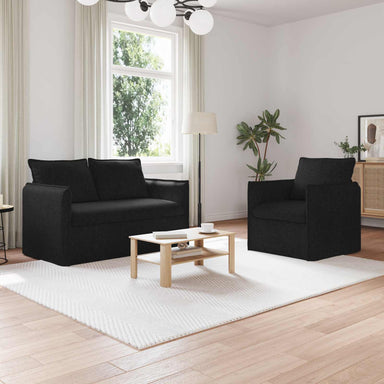 Bankstel 2 st Zwart Stof