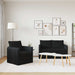 Bankstel 2 st Zwart Stof