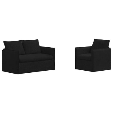 Bankstel 2 st Zwart Stof