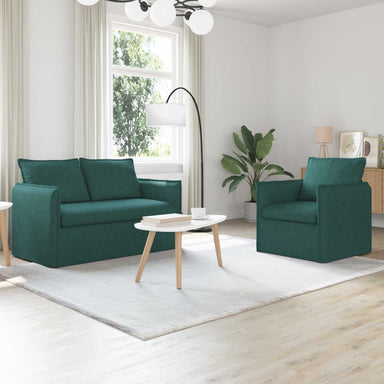 Bankstel 2 st Donkergroen Stof