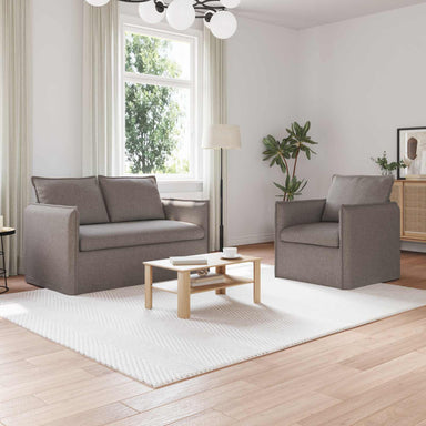 Bankstel 2 st Taupe Stof