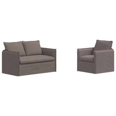 Bankstel 2 st Taupe Stof