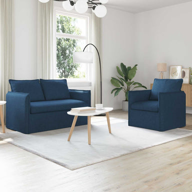 Bankstel 2 st Blauw Stof