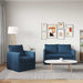 Bankstel 2 st Blauw Stof