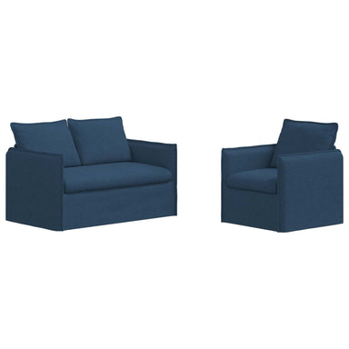 Bankstel 2 st Blauw Stof