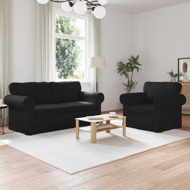 Bankstel 2 st Zwart Stof