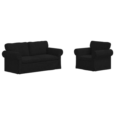 Bankstel 2 st Zwart Stof