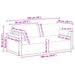 Bankstel 2 st Donkergrijs Stof