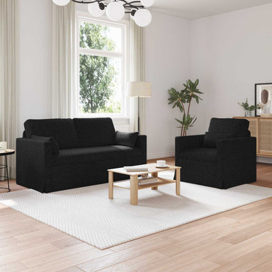 Bankstel 2 st Zwart Stof