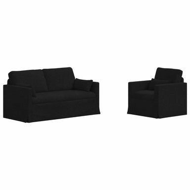 Bankstel 2 st Zwart Stof