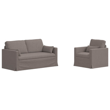 Bankstel 2 st Taupe Stof