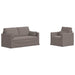 Bankstel 2 st Taupe Stof