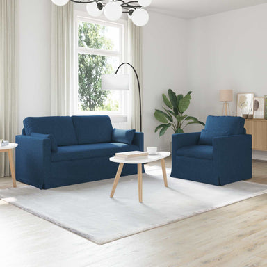 Bankstel 2 st Blauw Stof