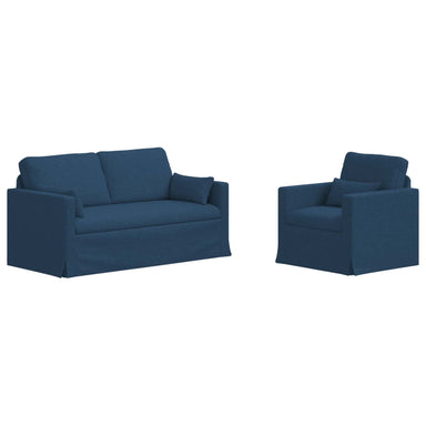 Bankstel 2 st Blauw Stof