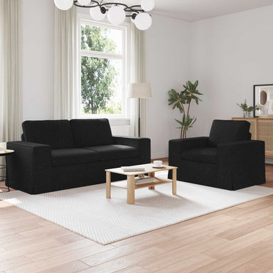 Bankstel 2 st Zwart Stof