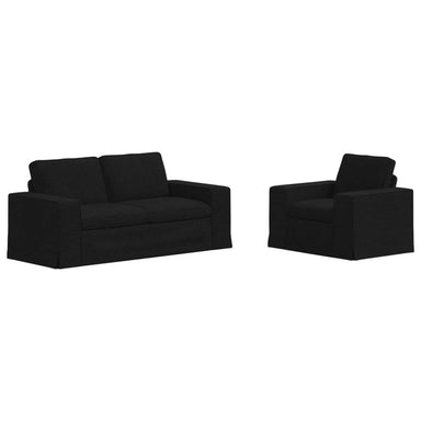 Bankstel 2 st Zwart Stof