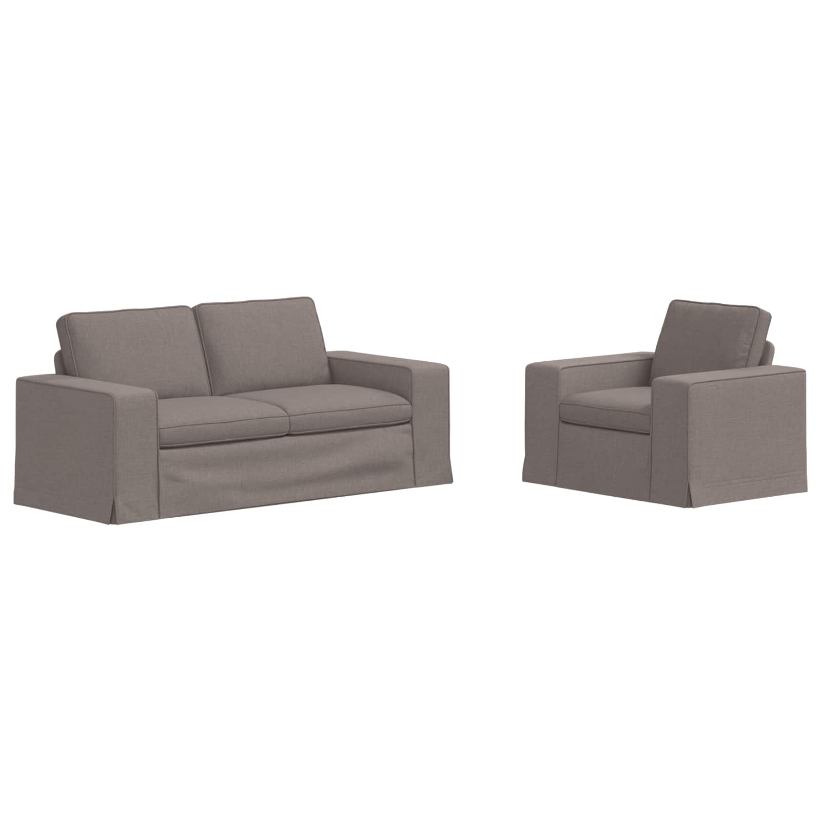 Bankstel 2 st Taupe Stof