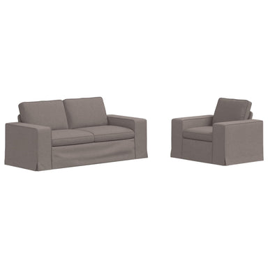 Bankstel 2 st Taupe Stof