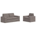 Bankstel 2 st Taupe Stof