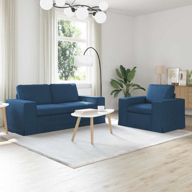 Bankstel 2 st Blauw Stof