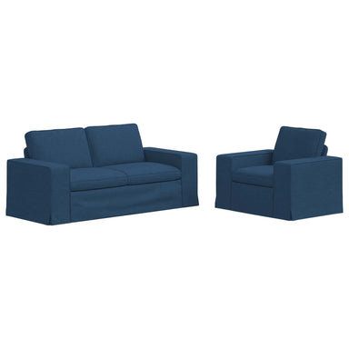 Bankstel 2 st Blauw Stof