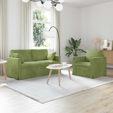 Bankstel 2 st Lichtgroen Fluweel