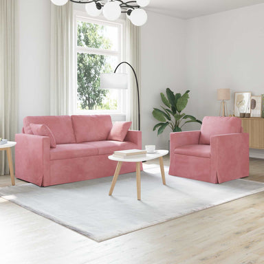 Bankstel 2 st Roze Fluweel