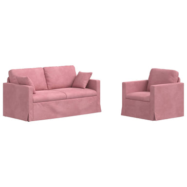 Bankstel 2 st Roze Fluweel