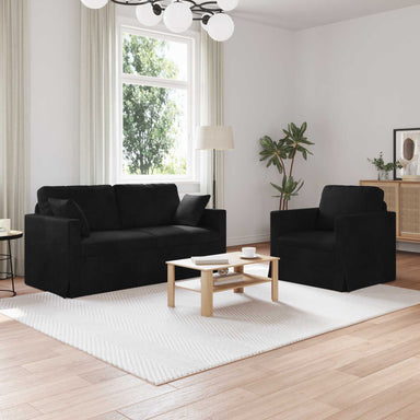 Bankstel 2 st Zwart Fluweel