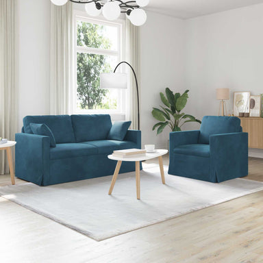 Bankstel 2 st Blauw Fluweel