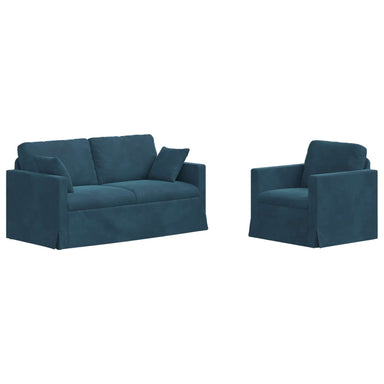 Bankstel 2 st Blauw Fluweel