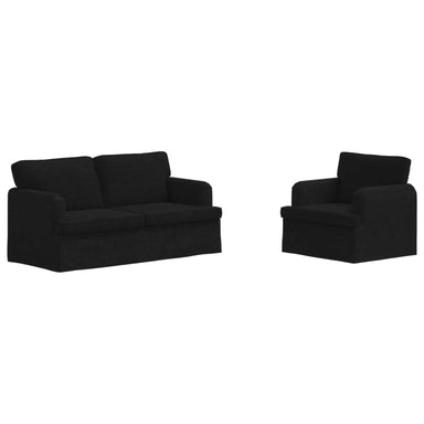 Bankstel 2 st Zwart Stof