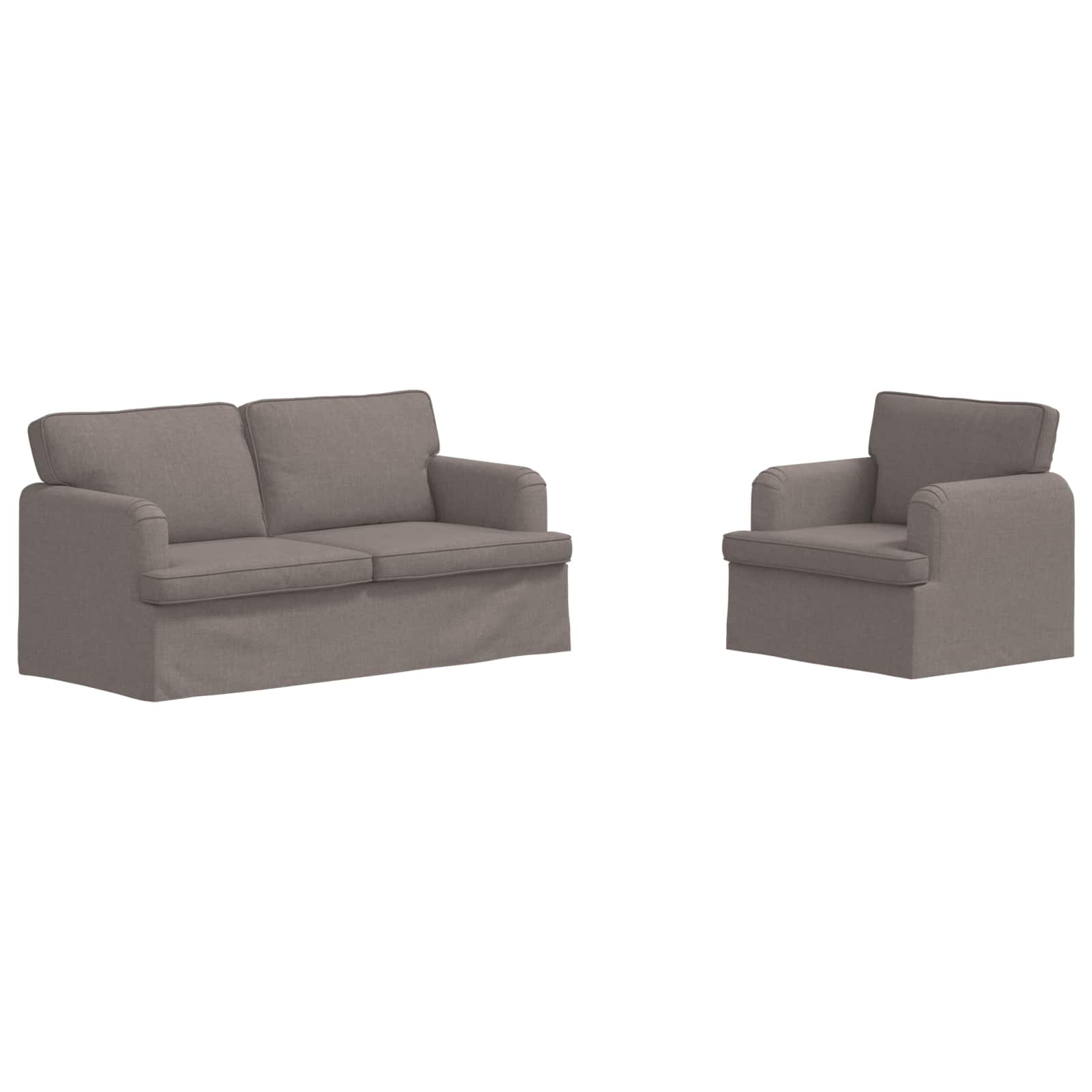 Bankstel 2 st Taupe Stof