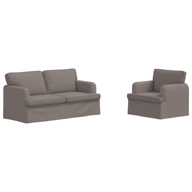 Bankstel 2 st Taupe Stof
