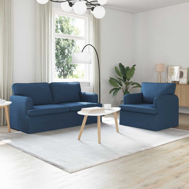 Bankstel 2 st Blauw Stof