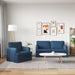 Bankstel 2 st Blauw Stof