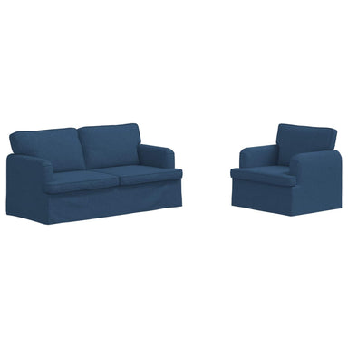 Bankstel 2 st Blauw Stof