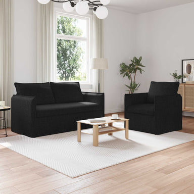 Bankstel 2 st Zwart Stof