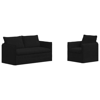 Bankstel 2 st Zwart Stof