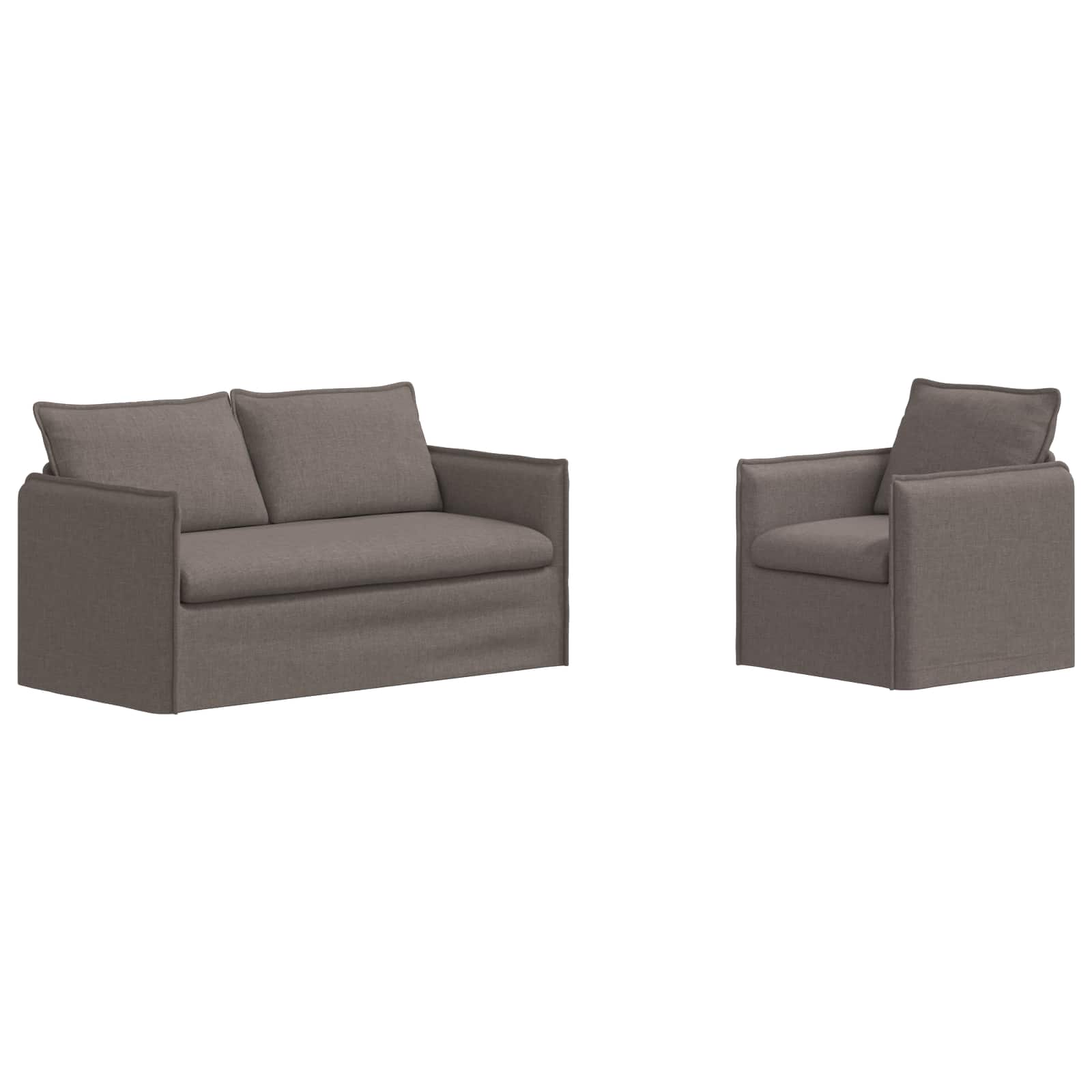 Bankstel 2 st Taupe Stof