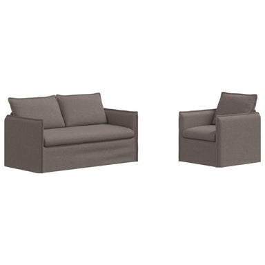 Bankstel 2 st Taupe Stof