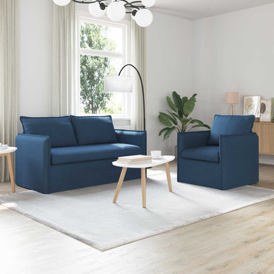 Bankstel 2 st Blauw Stof