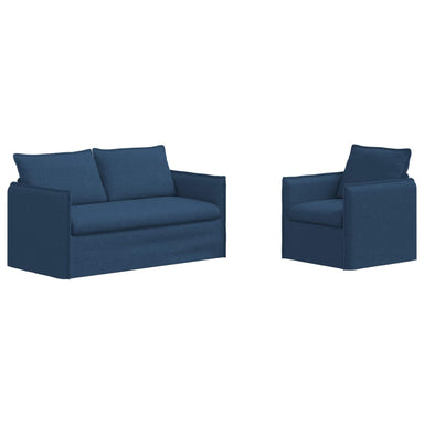 Bankstel 2 st Blauw Stof